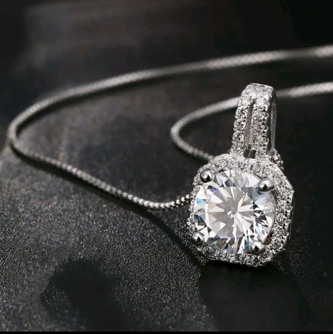 Kalung Titanium mata zircon elegan klamk02   Perhiasan Liontin  Batu