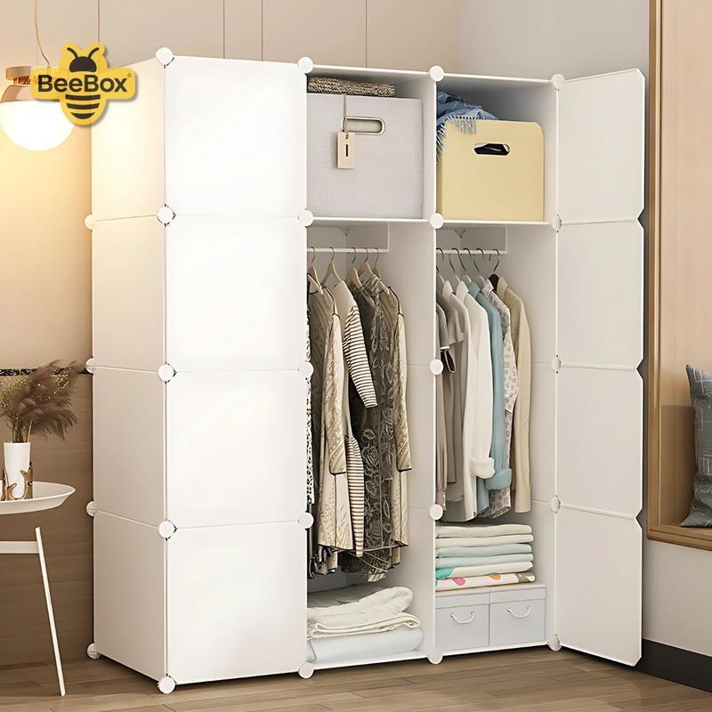 [BeeBox] Tủ Đựng Đồ Nhựa Đa Năng Có Móc Treo - Tủ Cất Quần Áo Tháo Rời, Tủ Nhựa Chống Trầy Phù Hợp Căn Hộ/Phòng Trọ