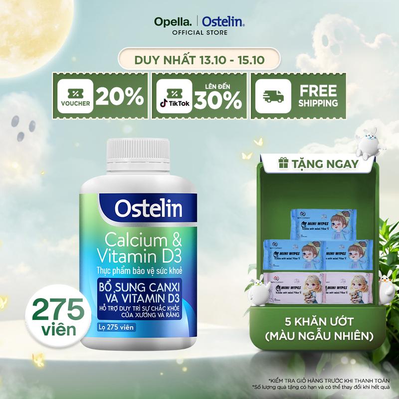 Ostelin Viên Uống Hỗ Trợ Bổ Sung Calcium & Vitamin D3 Duy Trì Chắc Khỏe Xương và Răng 275 viên