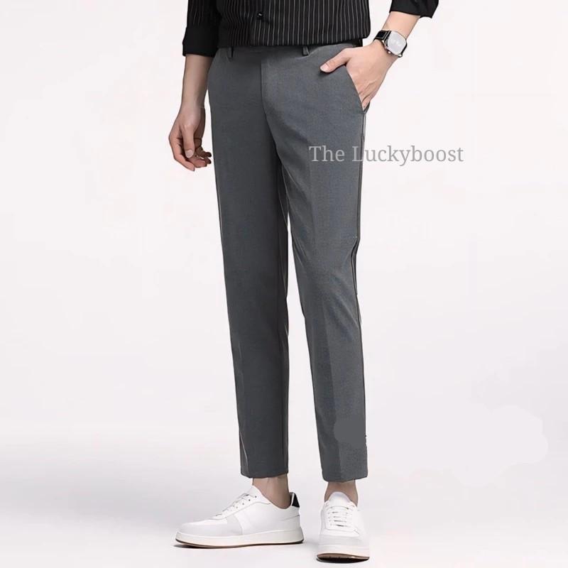 Product Introduction of THELUCKYBOSST Ankle Pants Celana formal kerja pria Slimfit dewasa kantor bahan woll kekinian Celana panjang casual celana ankle celana kuliah 6