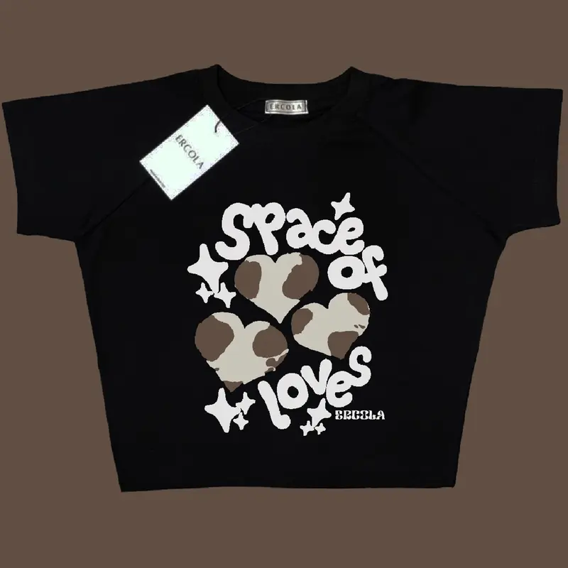 ERCOLA - Crop Top Baby Tee Y2k Space Love 0