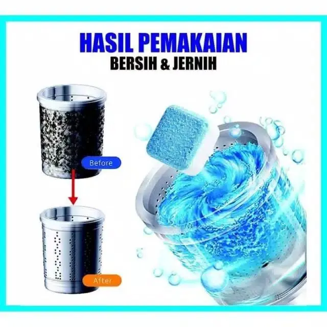 Paket  TABLET PEMBERSIH MESIN CUCI deep cleaning semua jenis mesin cuci 3