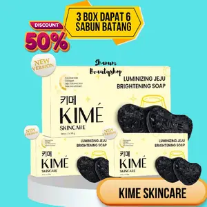 [BUNDLE 3BOXISI6] KIME LUMINIZING JEJU BRIGHTENING SOAP – Sabun Batang Pemutih Badan dan Wajah dengan Volcanic Ash pencerah retinol flek filter sabun kolagen menenangkan