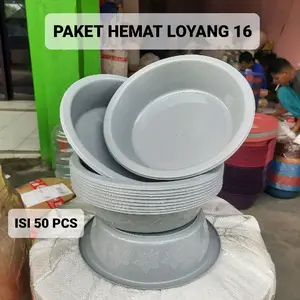 Paket Hemat 50 Pcs Loyang plastik bulat / loyang bali / Canang / loyang kue / nampan plastik kecil / wadah sodan bali banten