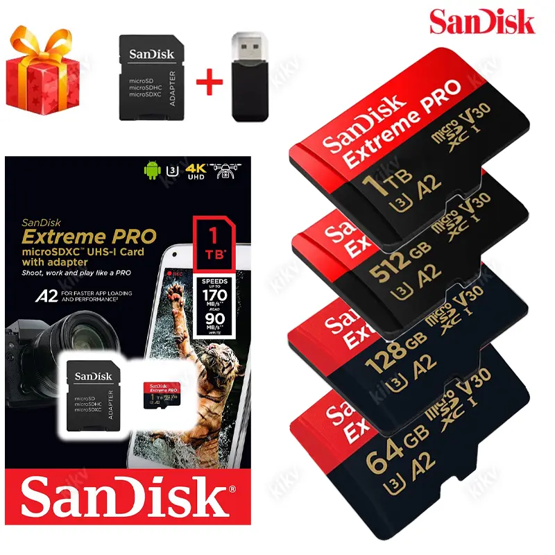 Sandisk microTF SD Class 10 memory card SD1024gb 512gb 256gb 128gb 64gb 32gb 16gb mobile phone universal high-speed card Camera Accessories Kamera memory  card  cctv Photography
