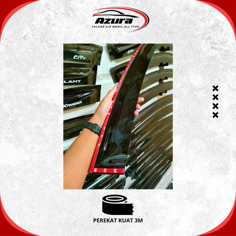 TALANG AIR MOBIL FEROZA LONG AZURA TALANG AIR PINTU MOBIL 1 SET 4 PCS MODEL SLIM HITAM MENGKILAP MENGGUNAKAN PEREKAT 3M SANGAT KUAT Car 3
