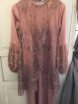 Product Review of FIRA LONG DRESS SET VEST OUTER TILLE BRUKAT GAMIS MUSLIM KONDANGAN TERBARU Wanita Remaja Dewasa Baju Pesta Rayon Mewah Setelan from K**N 0