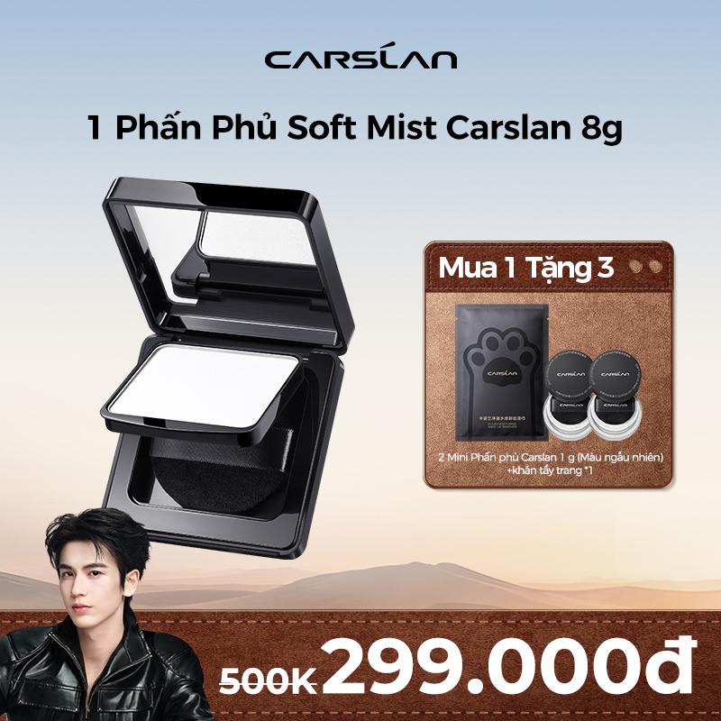 [MIN] Phấn Phủ Soft Mist Carslan 8g tặng 2 Phấn phủ Carslan mini 1gx2 (Màu ngẫu nhiên)+khăn tẩy trang *1
