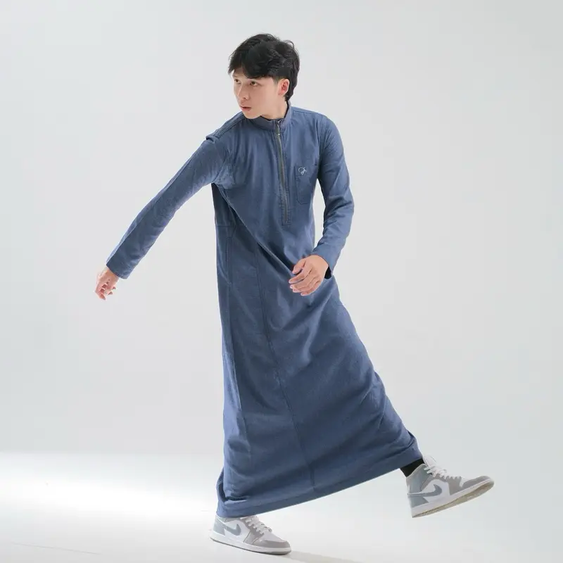 Gamis Alva Denim Slimfit ALVARAZKA - [Limited] - Thobe Jubah Pria Katun Denim 2