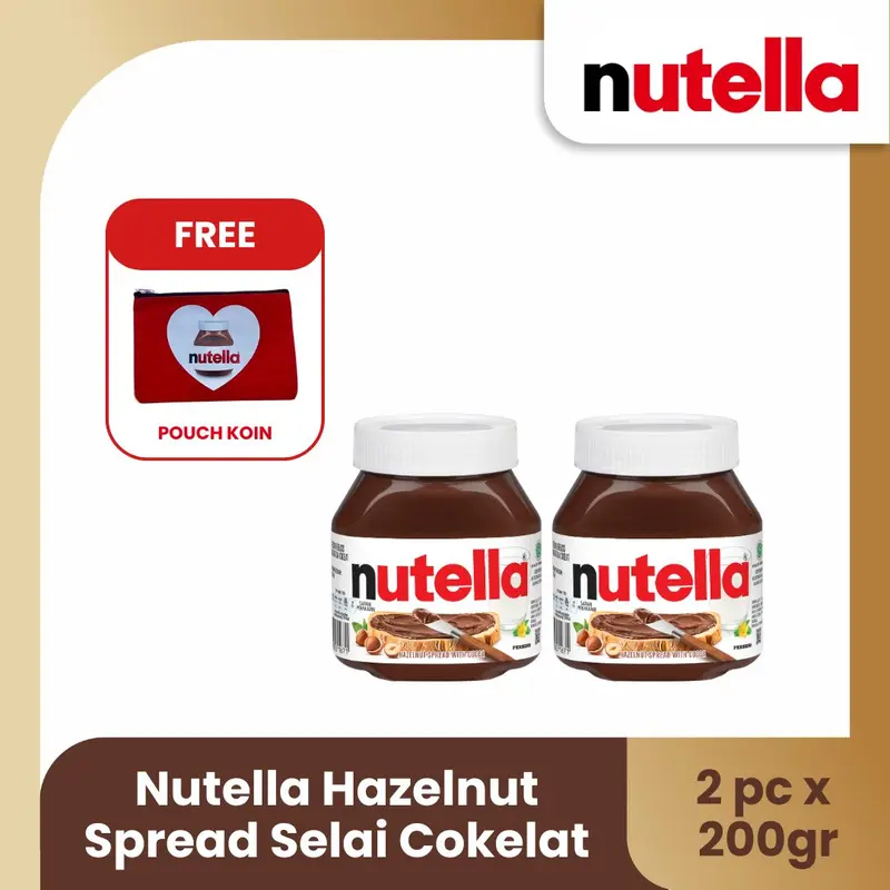 Nutella Hazelnut Spread Selai Cokelat 200gr - TWINPACK 0