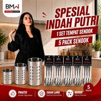 Gambar Spesial Indah Putri - 1 Set Tempat Sendok Premium isi 3 Pcs & 5 Pack Sendok / 30 Pcs Sendok Makan Tebal Premium Stainless Steel - PAKET dari BMW Kitchenware Kab. Tangerang 1 Tokopedia