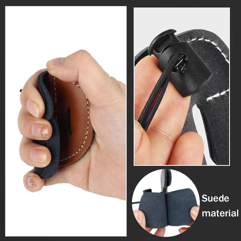 Product Introduction of Double-deck Leather Archery Finger Guard Protection Glove Tab Protector Shooting Pad Bow E0L0 38