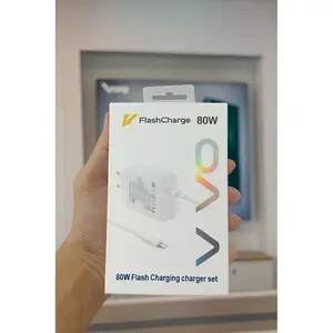 Charger VIV 80W Type C FlashCharge Super Fast Charging Original 100% 1 SET Kabel Adaptor