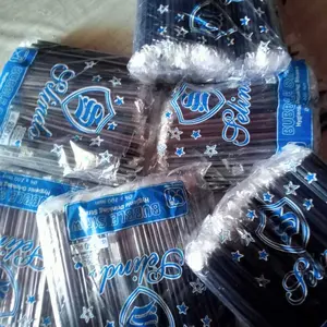 Sedotan Steril Hitam 250pcs 6mm x 20cm / Sedotan Kopi Runcing / Sedotan Lancip isi 250pcs