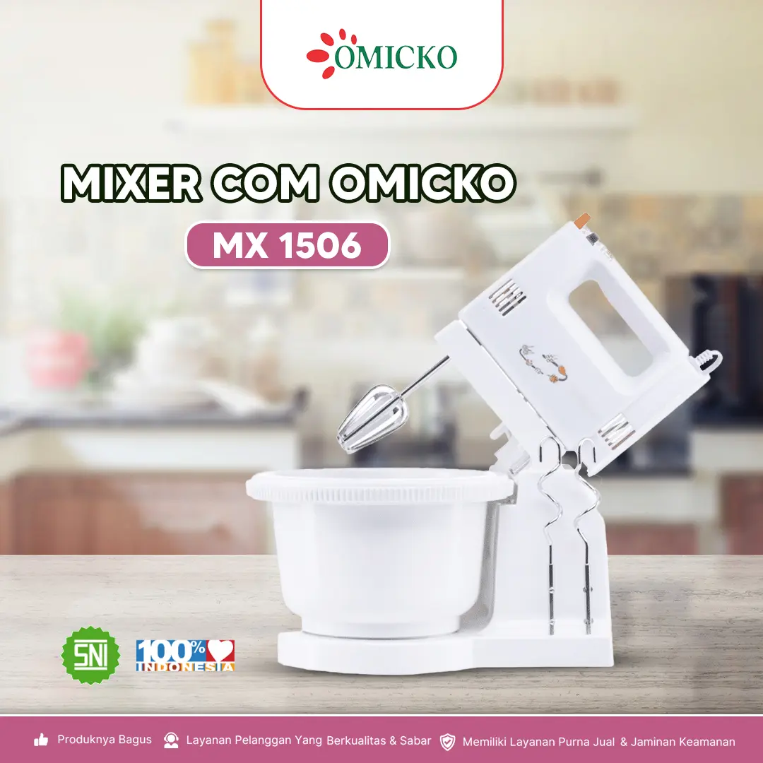 OMICKO TurboMix MX-1506 – 5-Speed Hand & Stand Mixer sudah SNI team klorofil blender