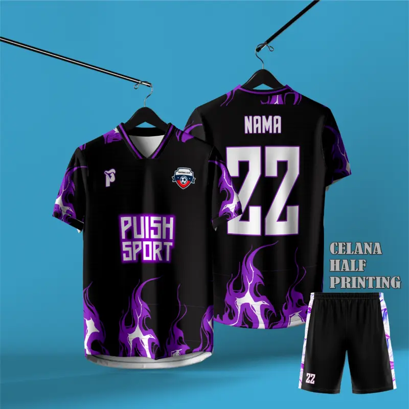 JERSEY FUTSAL SEPAKBOLA FLAMMING FREE CUSTOM NAME SET UNISEKS SPORT 0