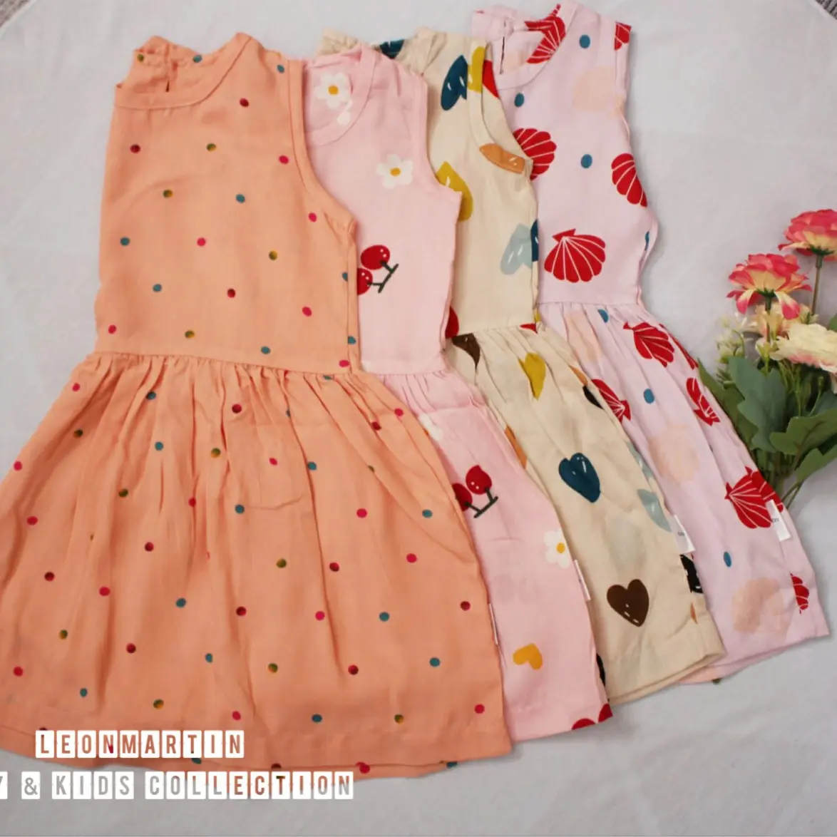 Dress anak perempuan bahan katun rayon premium 6 bulan - 3 tahun
