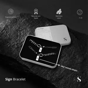 Studio Confidence - Sign Bracelet / Gelang rantai pria wanita stainles steel anti karat