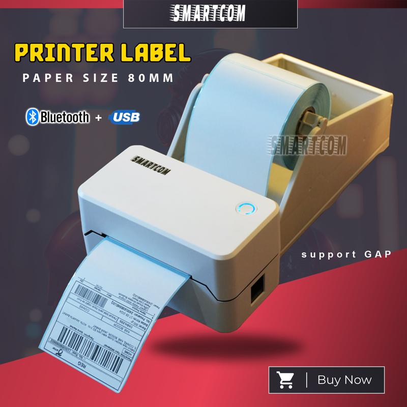 SMARTCOM Printer Thermal Bluetooth 80mm SM401 203DPI Printer Label Resi Cetak Alamat Nota PPOB 1
