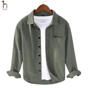 OLET Kemeja Corduroy Lengan Panjang Kasual Pria , Model Terlaris, Ukuran M-3XL, Kemeja Pria Berkerah, Desain Elegan dan Nyaman