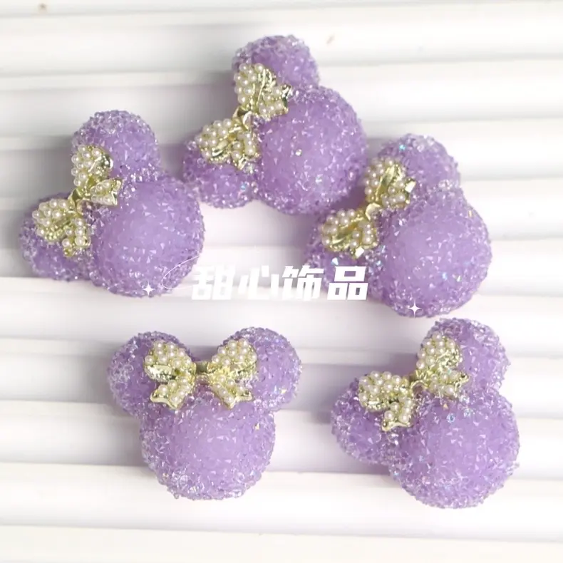 Micky Head Sugar with 4 Colors DIY Accessories Jewelry Keychain Mix Charms Beads  Colorful