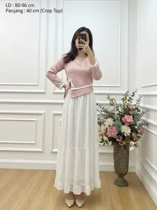 SEVARA - Evellyn Crop Top 084 Blouse - Atasan Lengan Panjang Wanita bahan Knit Premium OOTD dengan 4 Warna