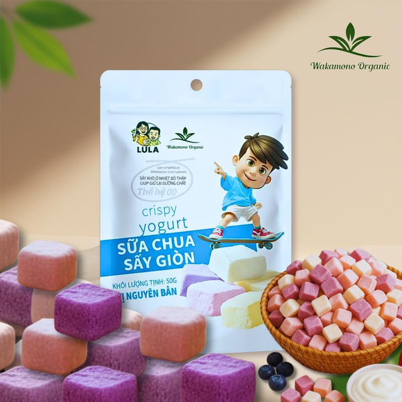 Sữa chua sấy thăng hoa LULA 50gam gói giòn tan thơm ngon