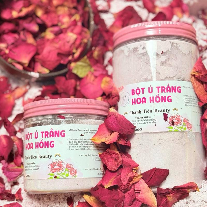 BỘT CÁNH HOA HỒNG Ủ TRẮNG BODY KHỬ DA ĐEN, DA VÀNG hỗ trợ thu nhỏ lỗ chân lông, làm sáng da, women.
