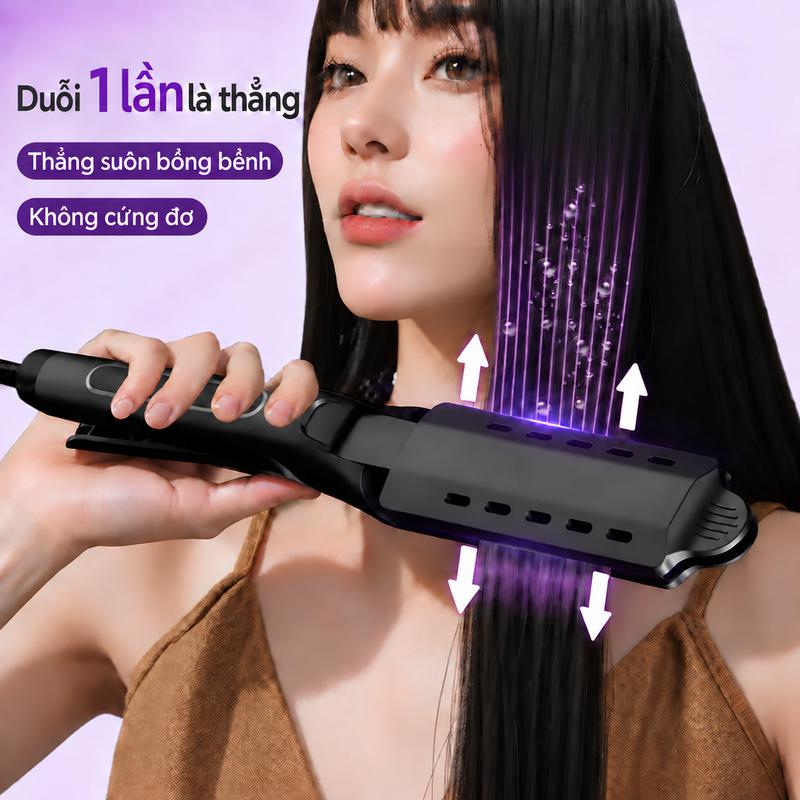 Máy duỗi tóc, máy ép tóc, máy kẹp tóc bản nâng cấp với 4 mức nhiệt phù hợp nhiều nhu cầu tạo kiểu giúp tóc gọn gàng dễ kiểm soát độ nóng thao tác thuận tiện tạo kiểu đa dạng mỗi ngày Upgraded hair straightener/curler with 4 heat settings to
