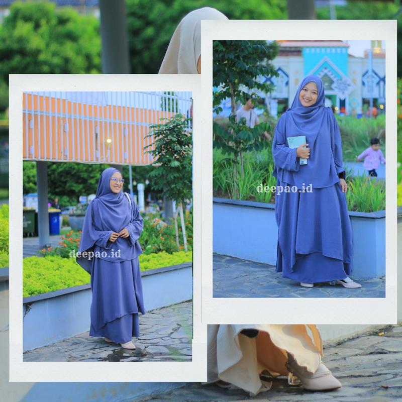 deepao.id - Hulya Set Rok Tunik Syar'i Pasmina | One Set Tunik Melayu Bahan Cringkle Airflow Premium Gamis 9