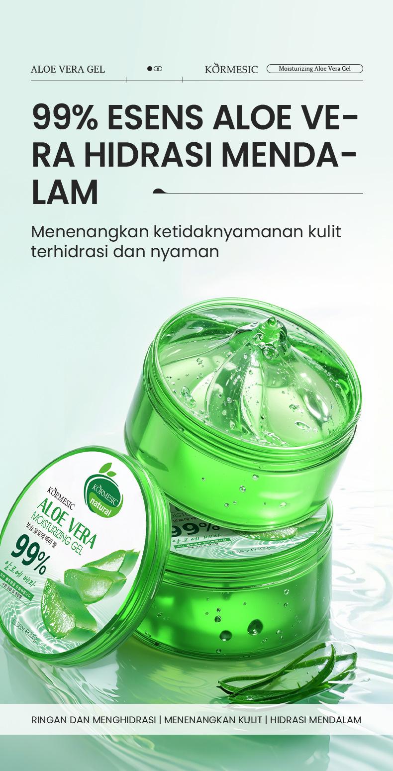 Aloe Vera Moisturizing Gel 300gr Face & Body Gel Multifungsi Dengan Antioxidant Mencerahkan & Menenangkan Kulit Kemerahan Atau Iritasi Penghilang Bekas Jerawat Hitam Gel Lidah Buaya Moisturizer Gel Pelembab Kulit Soothing Gel Perawatan After Sun