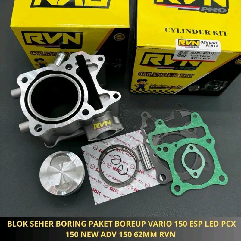 Product Introduction of BLOK SEHER BORING PAKET BOREUP BORE UP VARIO 150 125 ESP LED PCX 150 NEW ADV 150 VARIO 125 LED TECHNO 60MM 60 MM 62MM 62 MM RVN 28