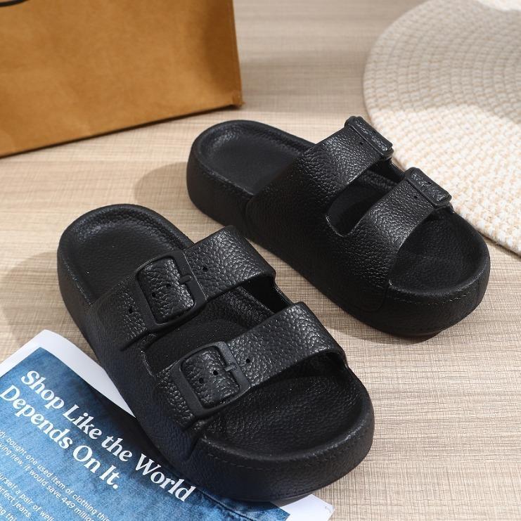 Product Introduction of QWE New Arrival Double Strap Buckle Rubber Girls Outdoor Slippers Slip On Slipper Women Walking Shoes Sandal 10