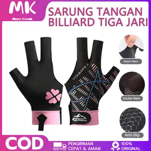 Sarung Tangan Billiard Tiga Jari Anti-Slip BahanKulit Bernafas Flexible Sarung Tangan Billiard Glove  Original Billiard Glove