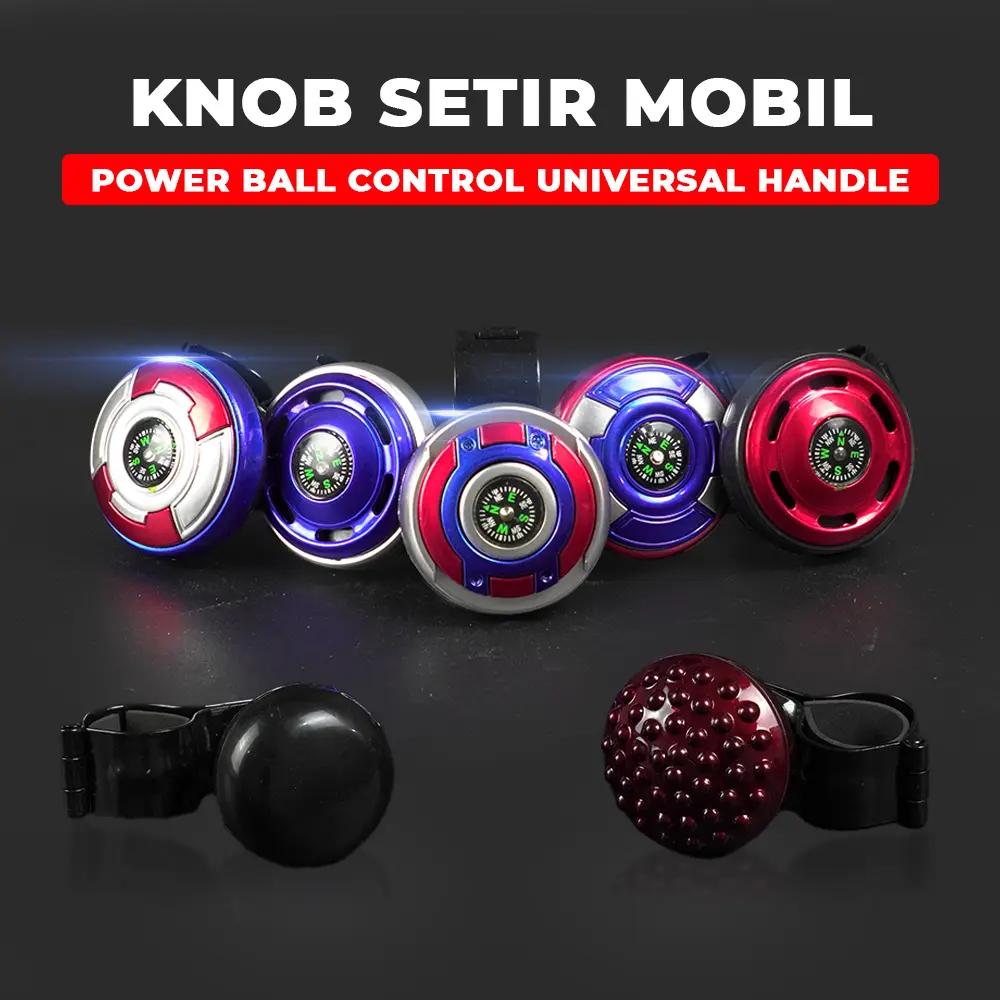 Knob Stir Mobil Variasi Kompas Power Ball Handle Bahan Plastik ABS Cocok Semua Jenis Stir Nyaman