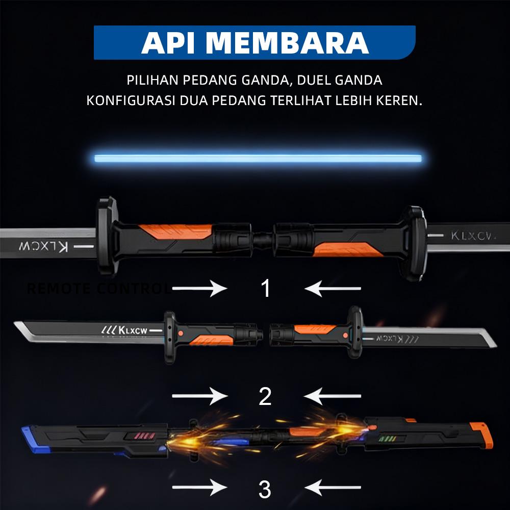 Toyslndonesia Pedang Lampu Anak Dazzling Light - dengan Suara, 7 Warna, Fitur Sambung Jadi Ganda, Mainan Interaktif Seru