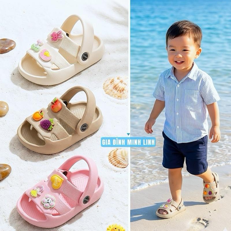 Sandal Quai Hậu Tập Đi Dép Lê Đi Biển bé Trai Bé Gái Nhẹ Êm Chân