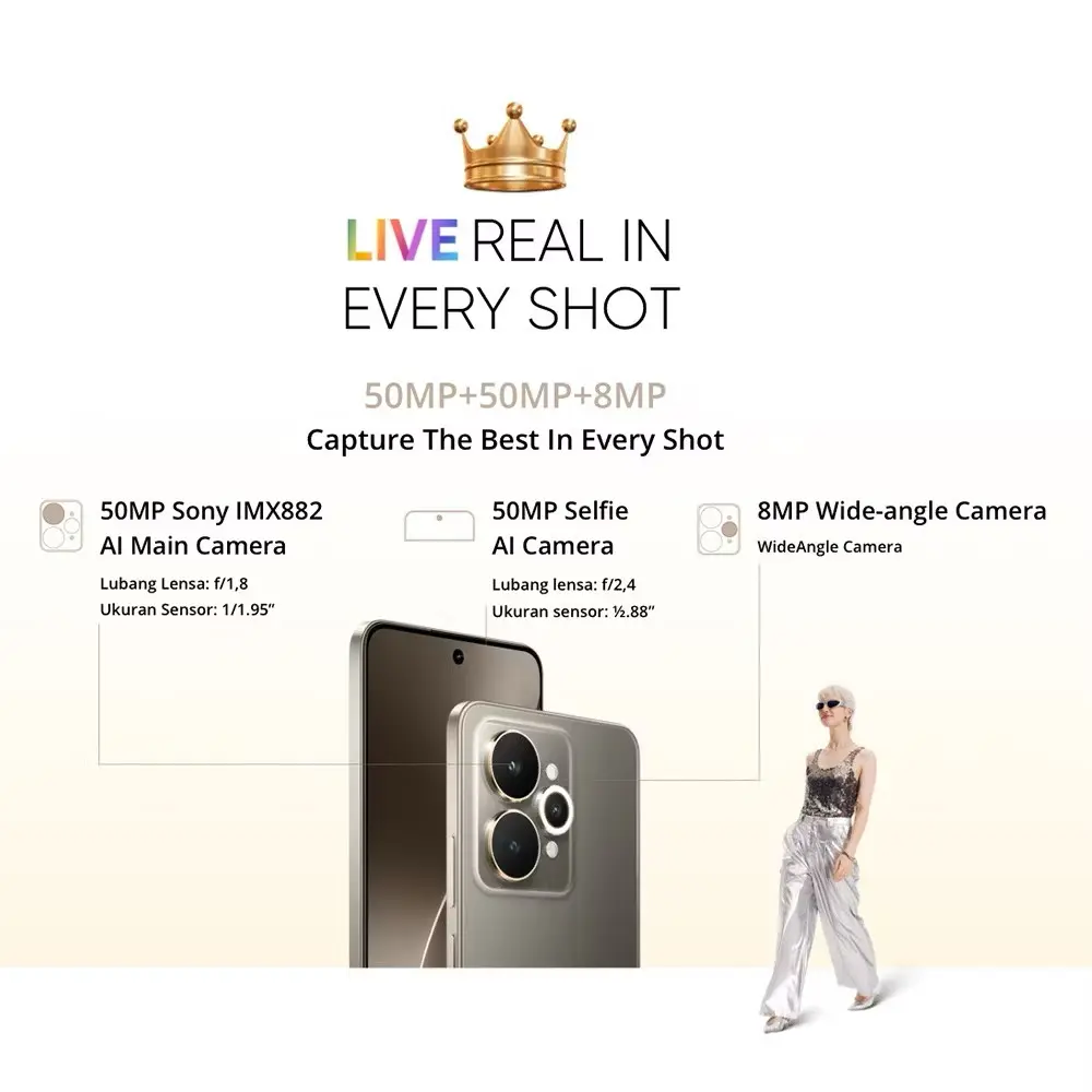 realme 15 5G 8+256GB & 12+256GB Dimensity 7300+ 5G Chipset 50MP SONY AI CAMERA 50MP Selfie Camera | 7000mAh 80W Ultra Charge | GARANSI RESMI