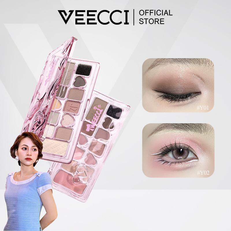 【MAI TRỊNH VEECCI Bảng Phấn Mắt 11 Màu Bảng Phấn Mắt Màu Hồng Không Bị Bay Phấn Dễ Lên Màu 9.3g