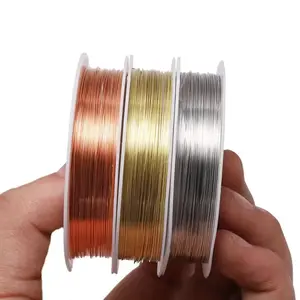 0.3/0.4/0.5/0.6/0.8mm Tali Logam Untuk DIY Pembuatan Perhiasan Copper Wire Tali Kawat Tembaga Gold Silver Metal String / Benang kawat / Kawat Bros