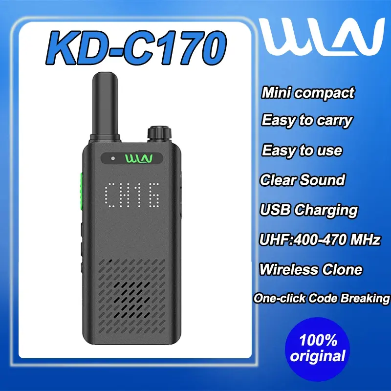 HT Walkie Talkie Tampilan Digital WLN KD-C170 Portable Walky Talky Way Radio Walkie Talkies HT Handy Talky Adaptor