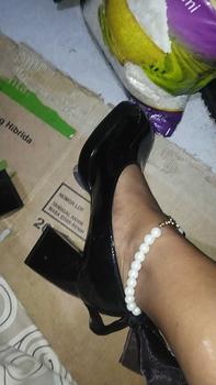 Product Review of Sepatu Chunky High Heels Tahu Tinggi 9cm Wanita Tali Kekinian Import Pesta Mewah Murah Premium Kondangan Hitam Putih Terbaru Korea Elegan Glossy Wedding Big Size Ankle Strap Mary Jane Shoes - Ukuran 35 36 37 38 39 40 41 42 from V**o 0