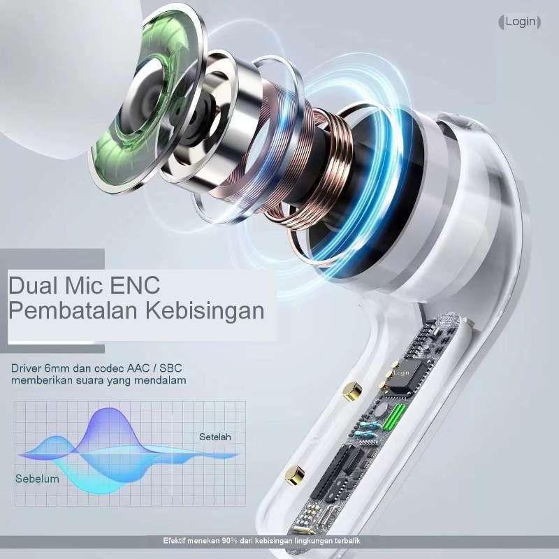 Headset Bluetooth TWS K3 Air31 Wireless Earphone Headphone dengan LED Display Transparan dan Hifi Sound Ponsel 5