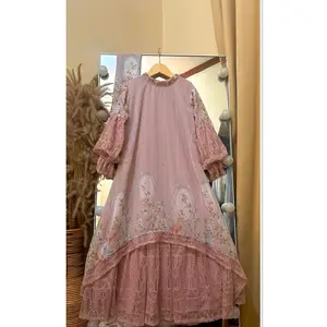 Sakura Gamis Anak + Hijab Ceruty Babydol/Gamis Muslim Anak Perempuan/Gamis Lebaran/Gamis Anak Perempuan Kekinian