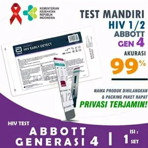 Test HIV Abbott 1Set Lengkap Mandiri Generasi 4.0 Abbott Detemine HIV EARLY DETECT