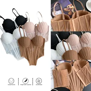 Bustier Top Sexy Lingerie Bustier Set Sexy Corset Bra Wanita
