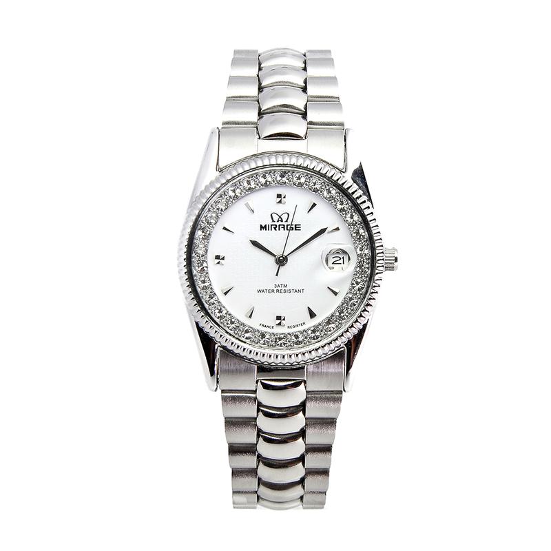 Mirage Watch - Jam Tangan Analog Wanita Casual Silver Permata RX M Tahan Air Kaca Stainless Watches 2