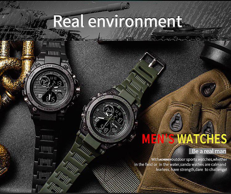 Product Introduction of Men Watch Waterproof Sports Men's Analog-Digital Watches 12