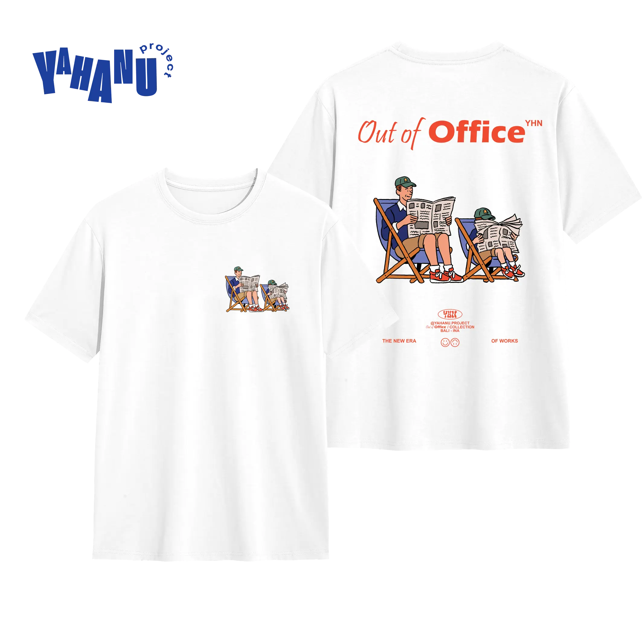 kaos YAHANU OUT OF OFFICE - Kaos distro pria dan wanita Unisex - kaos vintage - yahanu project Sablon Baju Digital Combed