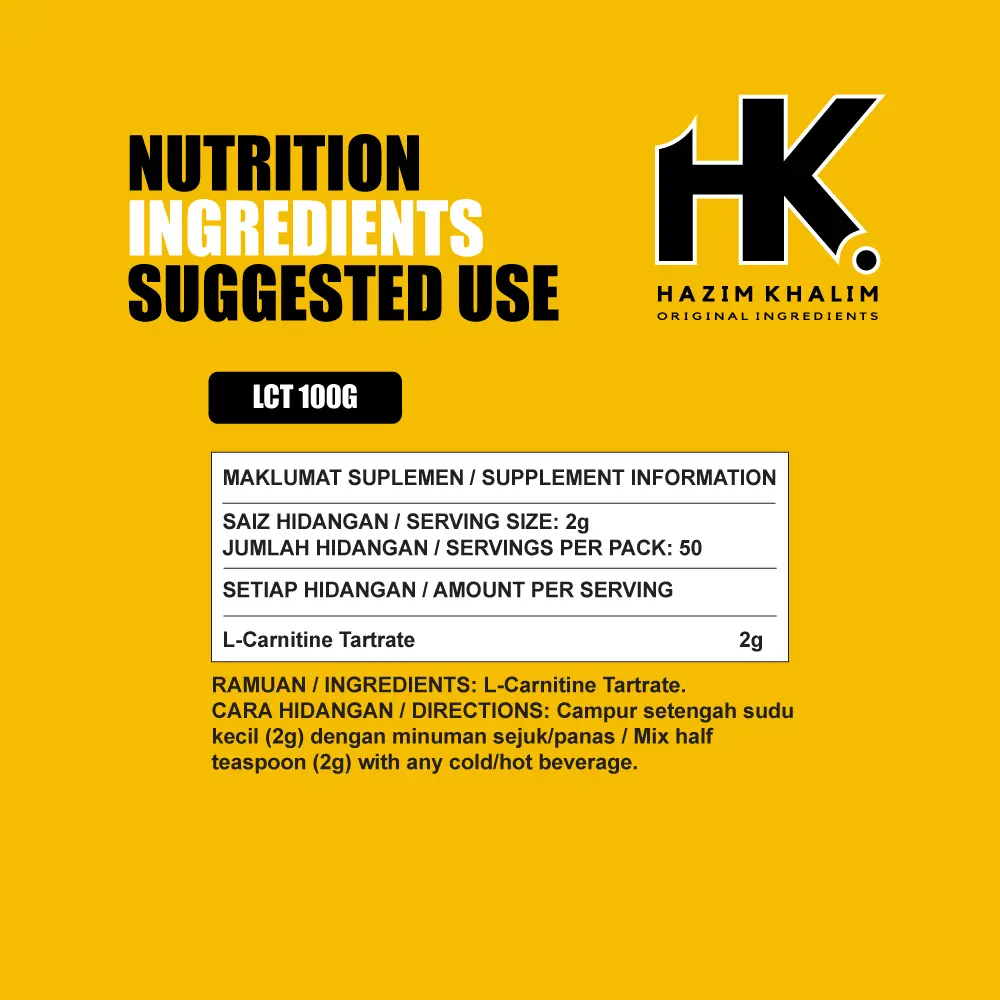Pure L-Carnitine Fumarate/Tartrate HK LCF/LCT by Hazim Khalim - TikTok Shop  Malaysia